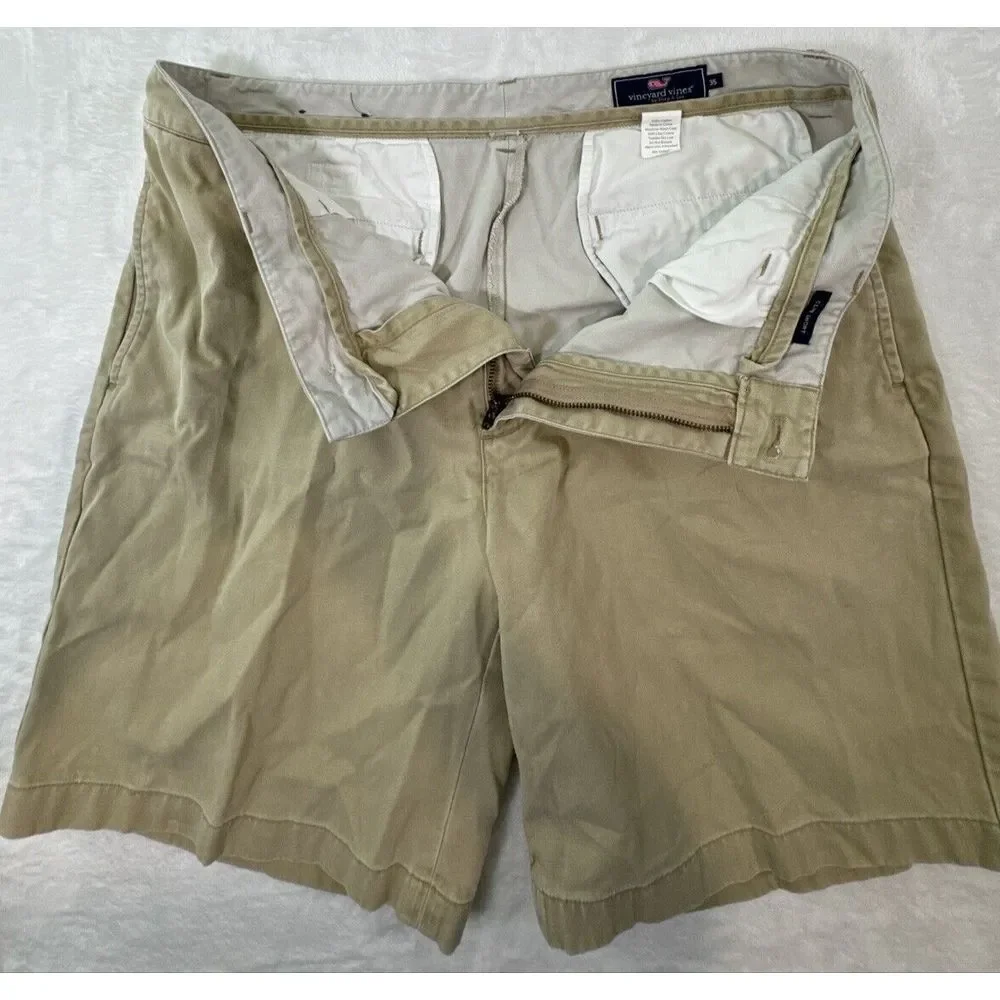Vineyard Vines Club Short Mens Size 35 Khaki 100% Cotton 8.5
